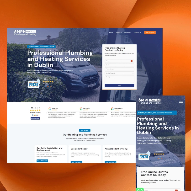 MPH Gas Ltd desktop homepage opening